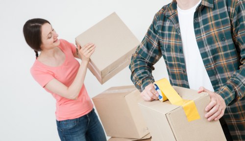 Packing boxes and furniture for a residential removal in Docklands