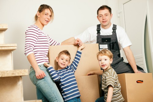 Protective wrapping and organised boxes for a local Docklands move