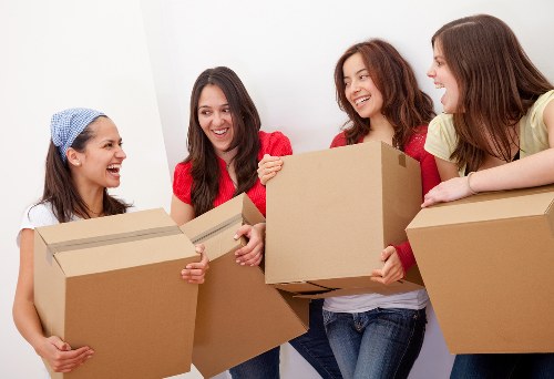 Careful furniture loading during a Docklands house removal