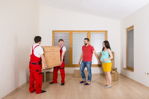 Residential movers managing a high-rise apartment move in Docklands