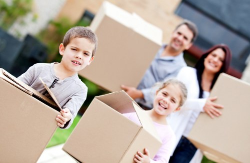 Moving boxes and furniture for a Docklands apartment relocation
