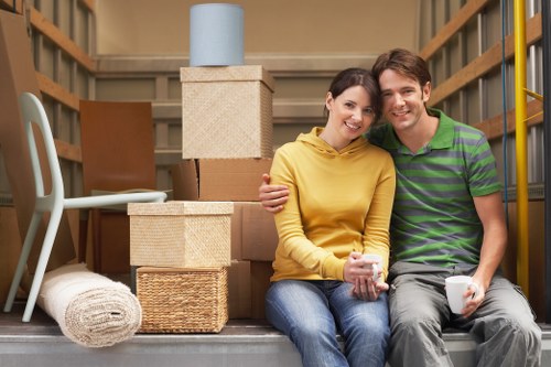 Packing boxes and household items for a Docklands apartment move