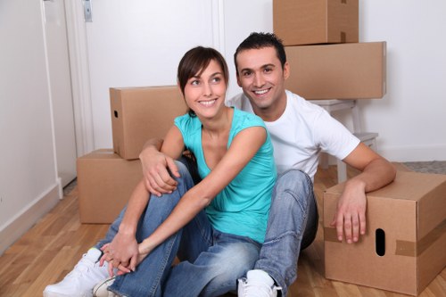 Home removals in Docklands showing lift access and residential building logistics