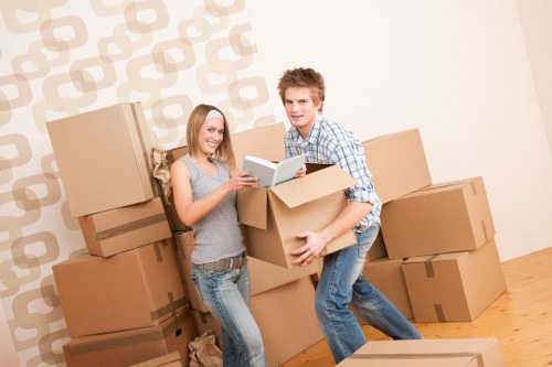 Removalists loading household items with careful planning for Docklands access and parking