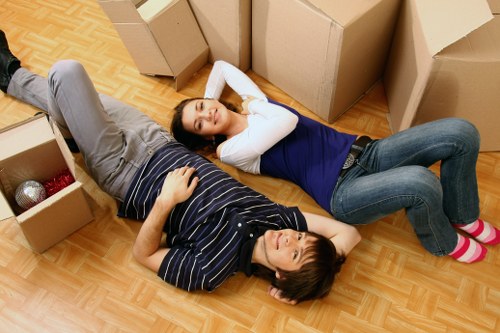 Removal van service near Docklands high-rise buildings